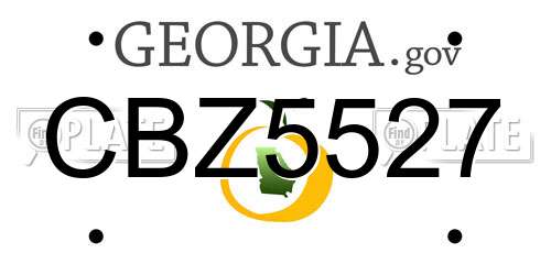 CBZ5527 Georgia License Plate
