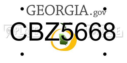 CBZ5668 Georgia License Plate