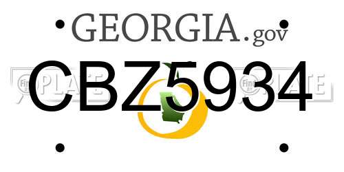 CBZ5934 Georgia License Plate