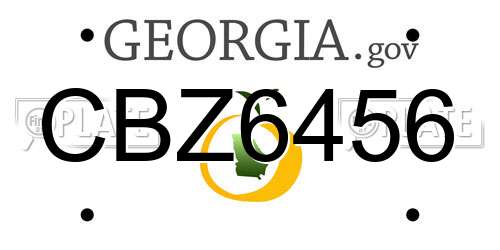 CBZ6456 Georgia License Plate