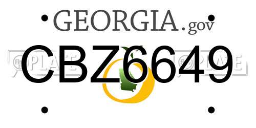 CBZ6649 Georgia License Plate
