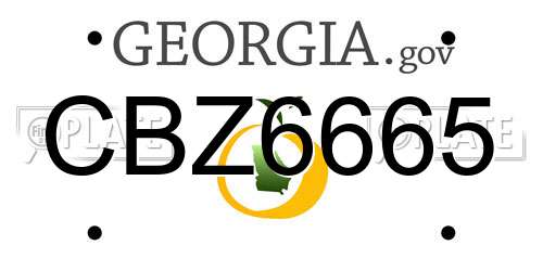 CBZ6665 Georgia License Plate