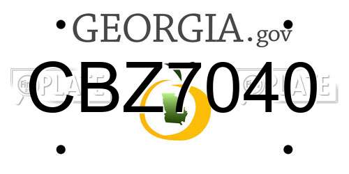 CBZ7040 Georgia License Plate