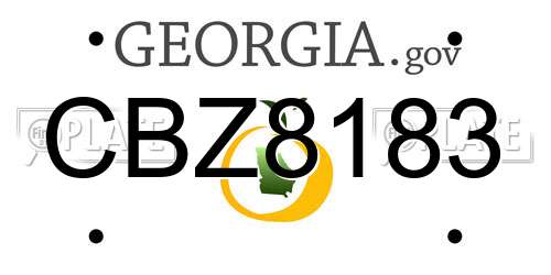 CBZ8183 Georgia License Plate