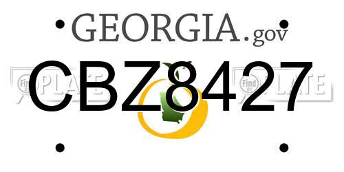 CBZ8427 Georgia License Plate