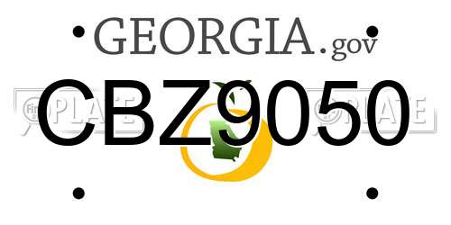 CBZ9050 Georgia License Plate