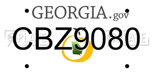 CBZ9080 Georgia License Plate