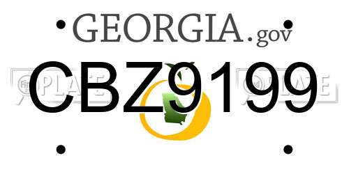 CBZ9199 Georgia License Plate