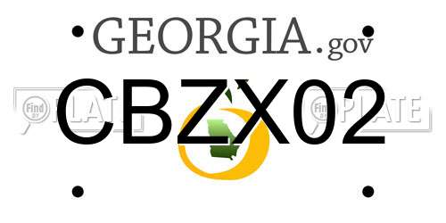 CBZX02 Georgia License Plate