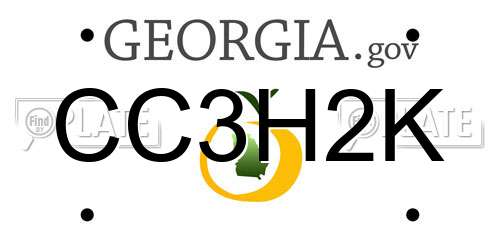 CC3H2K Georgia License Plate