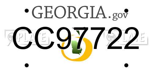CC97722 Georgia License Plate