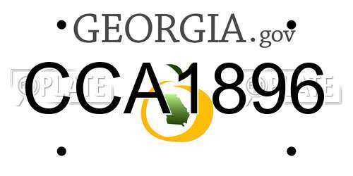 CCA1896 Georgia License Plate