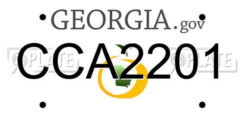 CCA2201 Georgia License Plate