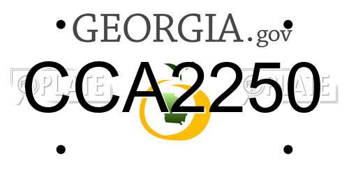 CCA2250 Georgia License Plate