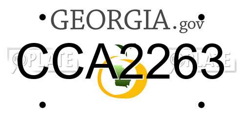 CCA2263 Georgia License Plate