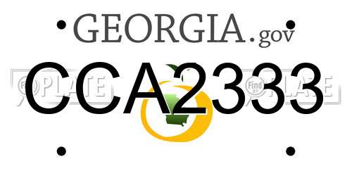 CCA2333 Georgia License Plate