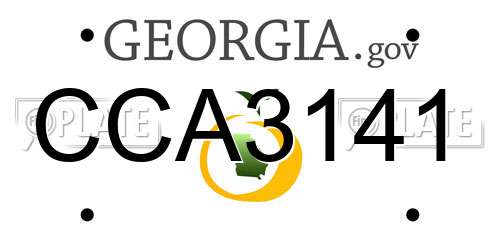 CCA3141 Georgia License Plate