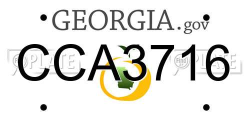 CCA3716 Georgia License Plate