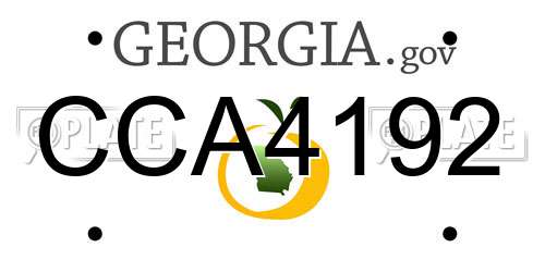 CCA4192 Georgia License Plate