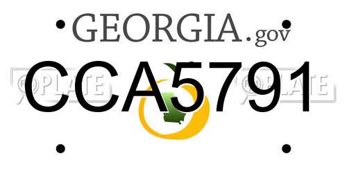 CCA5791 Georgia License Plate