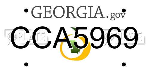 CCA5969 Georgia License Plate