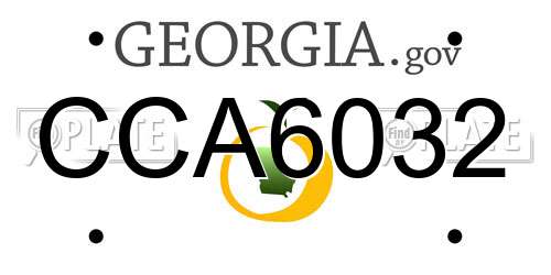 CCA6032 Georgia License Plate