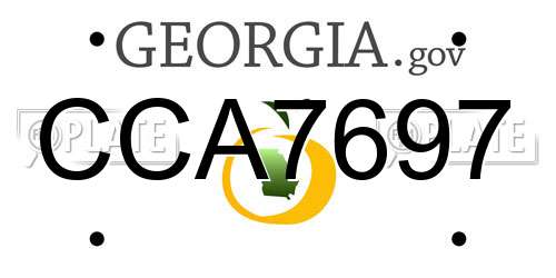 CCA7697 Georgia License Plate