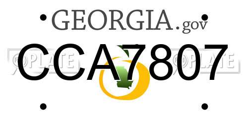 CCA7807 Georgia License Plate