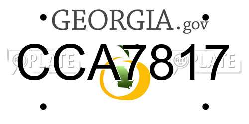 CCA7817 Georgia License Plate