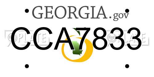 CCA7833 Georgia License Plate