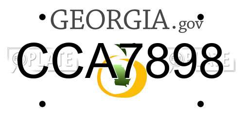 CCA7898 Georgia License Plate