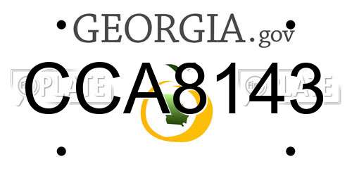 CCA8143 Georgia License Plate