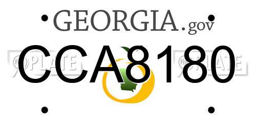 CCA8180 Georgia License Plate