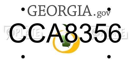 CCA8356 Georgia License Plate