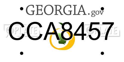 CCA8457 Georgia License Plate