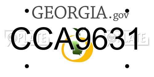 CCA9631 Georgia License Plate