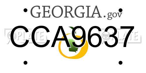 CCA9637 Georgia License Plate