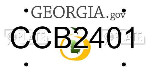 CCB2401 Georgia License Plate