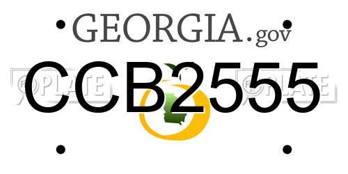 CCB2555 Georgia License Plate