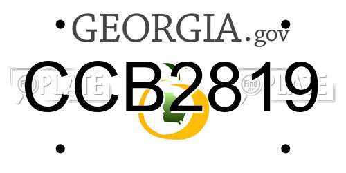 CCB2819 Georgia License Plate
