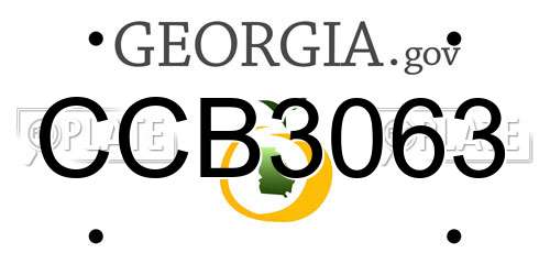 CCB3063 Georgia License Plate