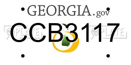 CCB3117 Georgia License Plate