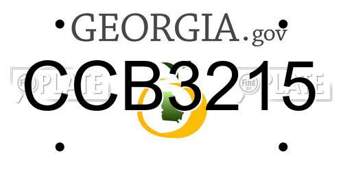 CCB3215 Georgia License Plate