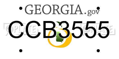 CCB3555 Georgia License Plate