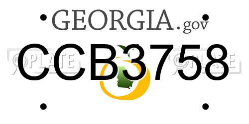 CCB3758 Georgia License Plate
