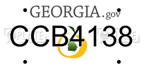 CCB4138 Georgia License Plate