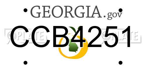 CCB4251 Georgia License Plate