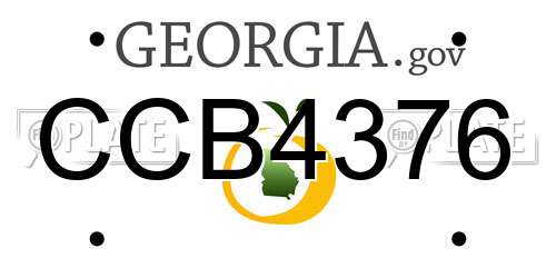 CCB4376 Georgia License Plate