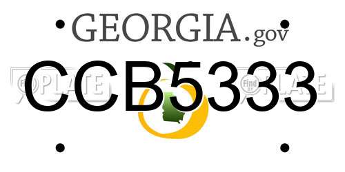CCB5333 Georgia License Plate