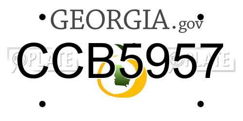 CCB5957 Georgia License Plate